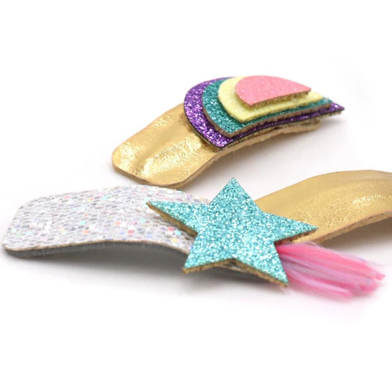 Новые детские радужные заколки для волос аксессуары прямоугольная