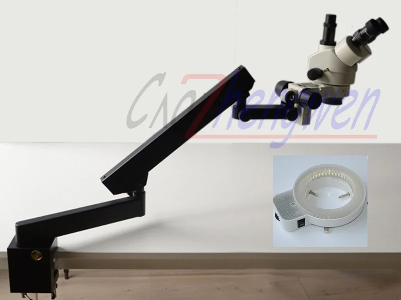 Стерео микроскоп FYSCOPE 7X 45X с зумом + шарнирной подставкой 144 светодиода|stand