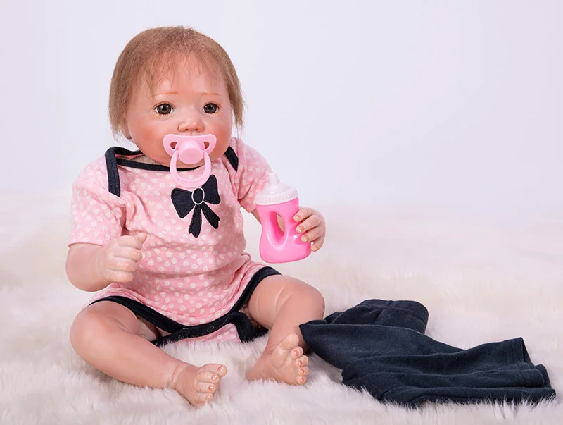 

50 см 19 "reborn Lifelike baby bb reborn Bonecas creative Bebe реалистичные мягкие волосы Детские Силиконовые куклы reborn baby