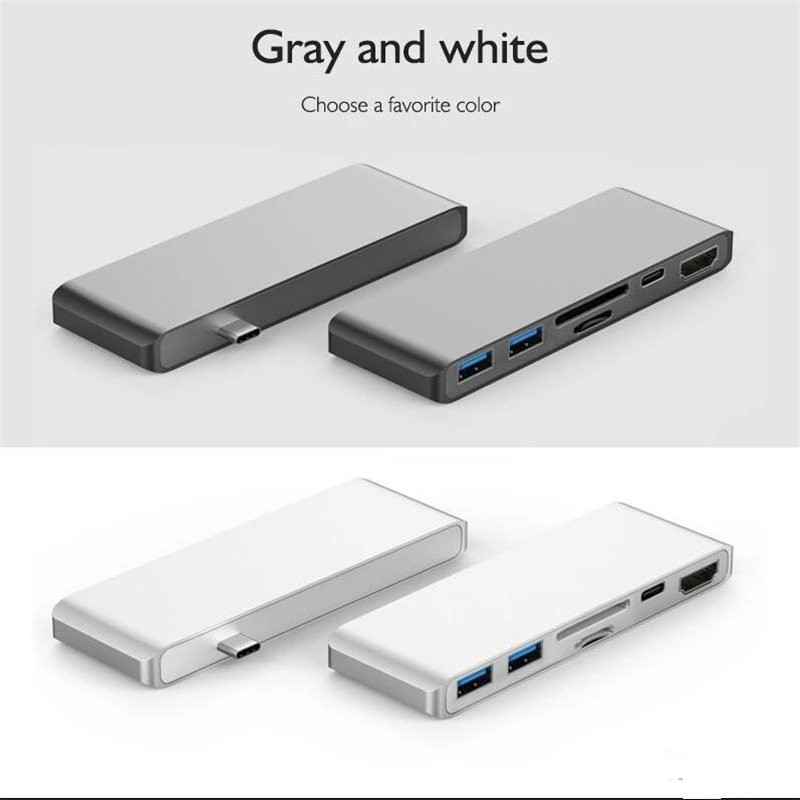 Алюминиевый сплав Тип C концентратор к HDMI 4 К USB адаптер двойной 3 0 PD Micro SD TF карта