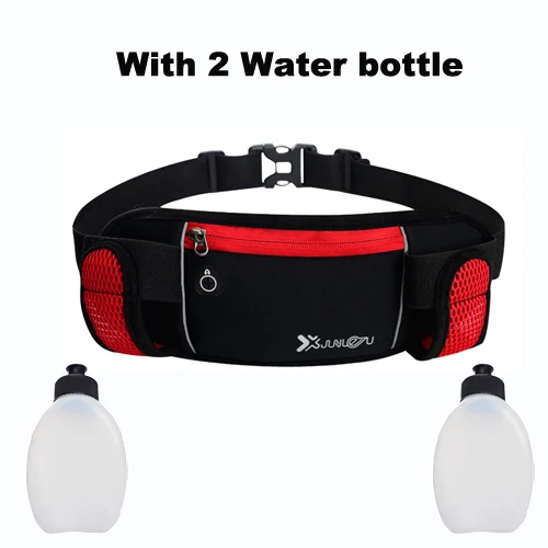 with 2 bottles Поясные Сумки для бега, 2 бутылки для воды, для походов, фитнеса, мужчин и женщин, для спортзала, легкие поясные сумки, женские спортивные поясные сумки - Цвет: with 2 bottles