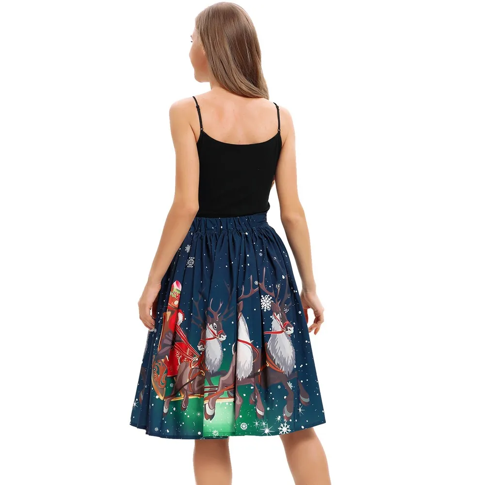 JAYCOSIN S/M/L/XL, Женская юбка, повседневная, Рождественская, с завышенной талией, бальное платье для косплея, Империя, синяя, модная юбка z1102