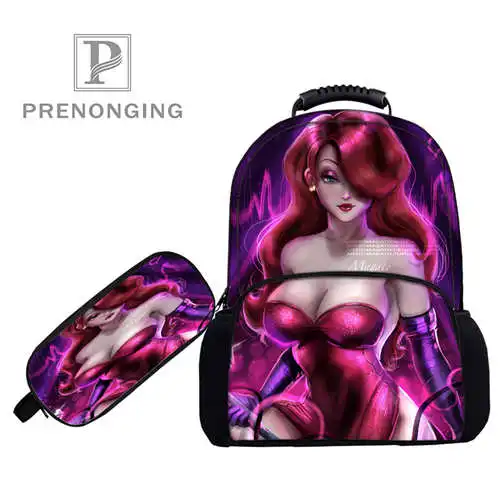 17 дюймовые рюкзаки jessica_rabbit сумки для ручек с 3D принтом школьные женские и мужские
