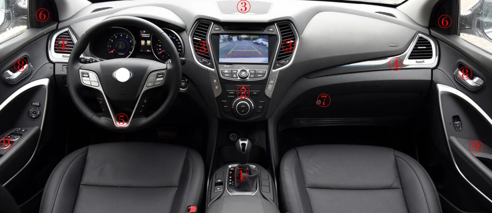 Для hyundai SantaFe IX45 2013-17 внутренняя Центральная панель управления дверная ручка наклейки из углеродного волокна наклейки аксессуары для автомобиля