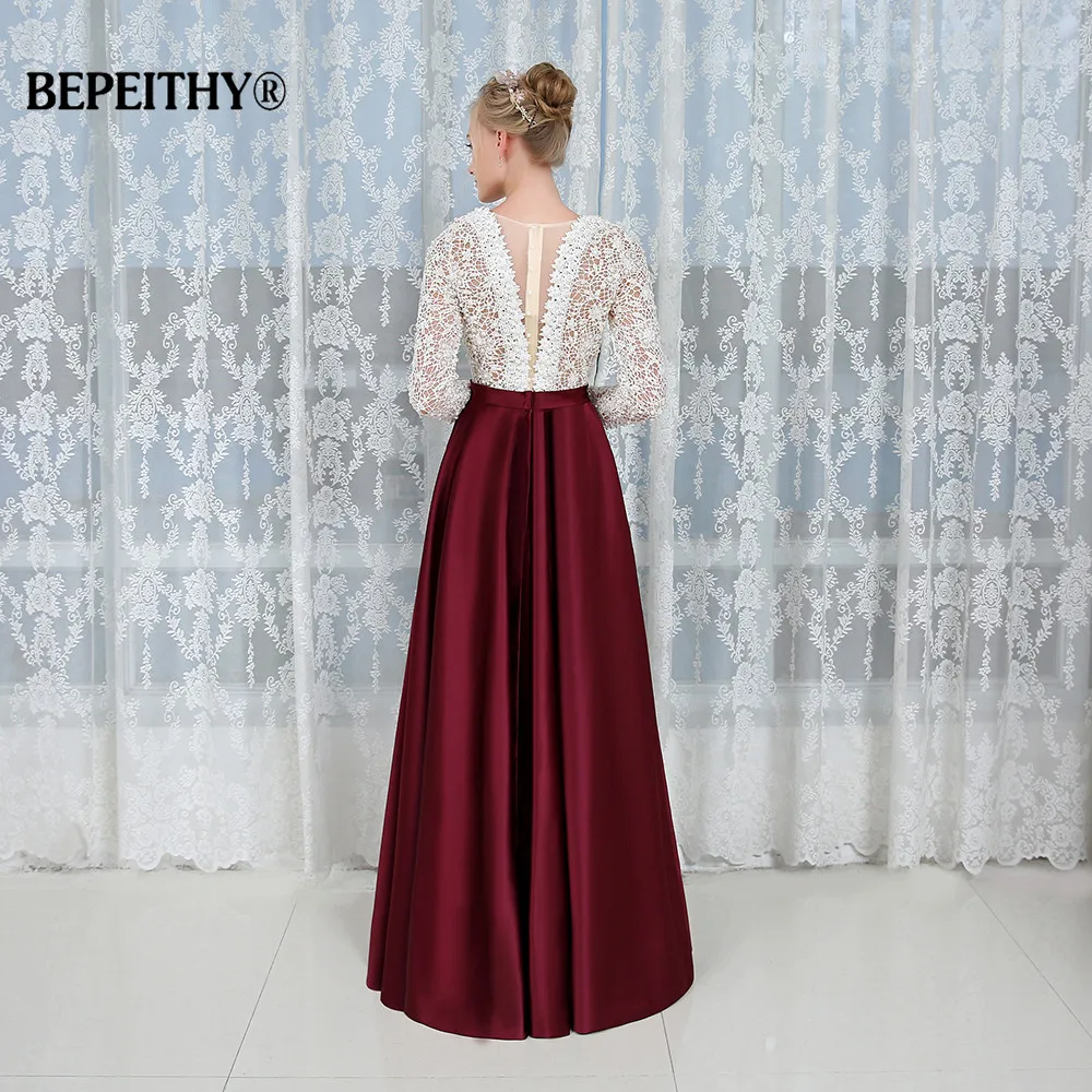 Robe De Soiree кружевное длинное платье с длинными рукавами для выпускного вечера 2019