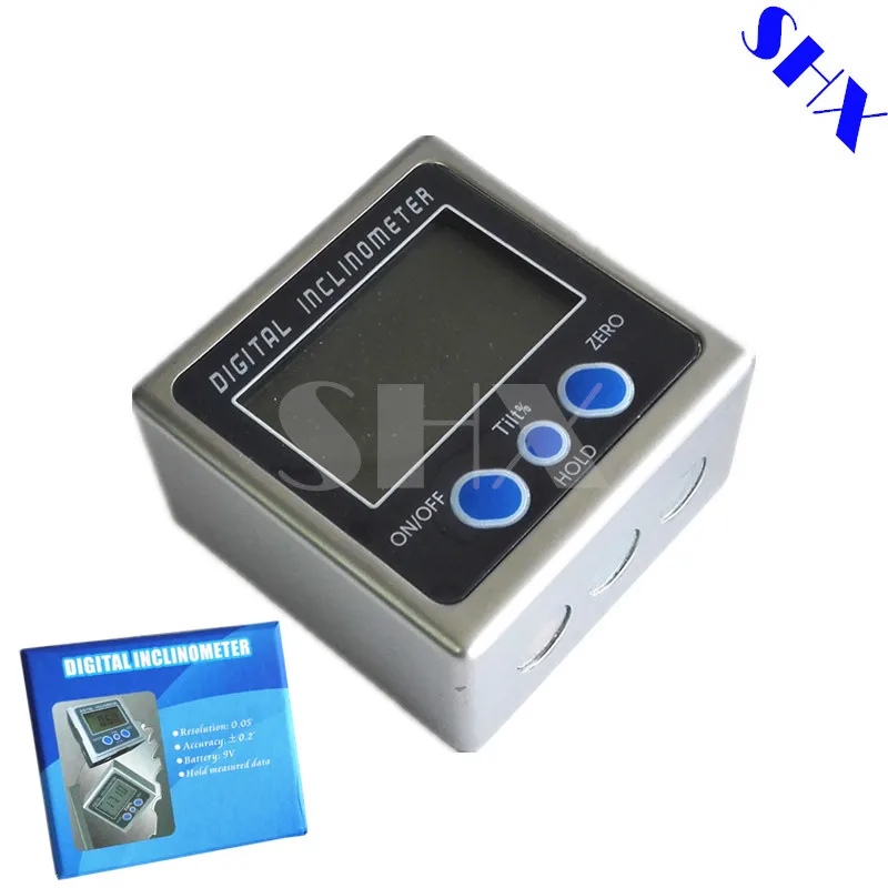 Цифровой транспортир Инклинометр уровень металлический ящик измерительный