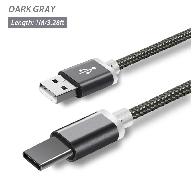 Gray 9 мм Длинный Usb C Tipo Тип C Расширенный разъем зарядный кабель для Blackview Bv9600 Bv7000/Bv8000/bv9000/bv9500 Pro кабель для зарядного устройства - Цвет: Gray