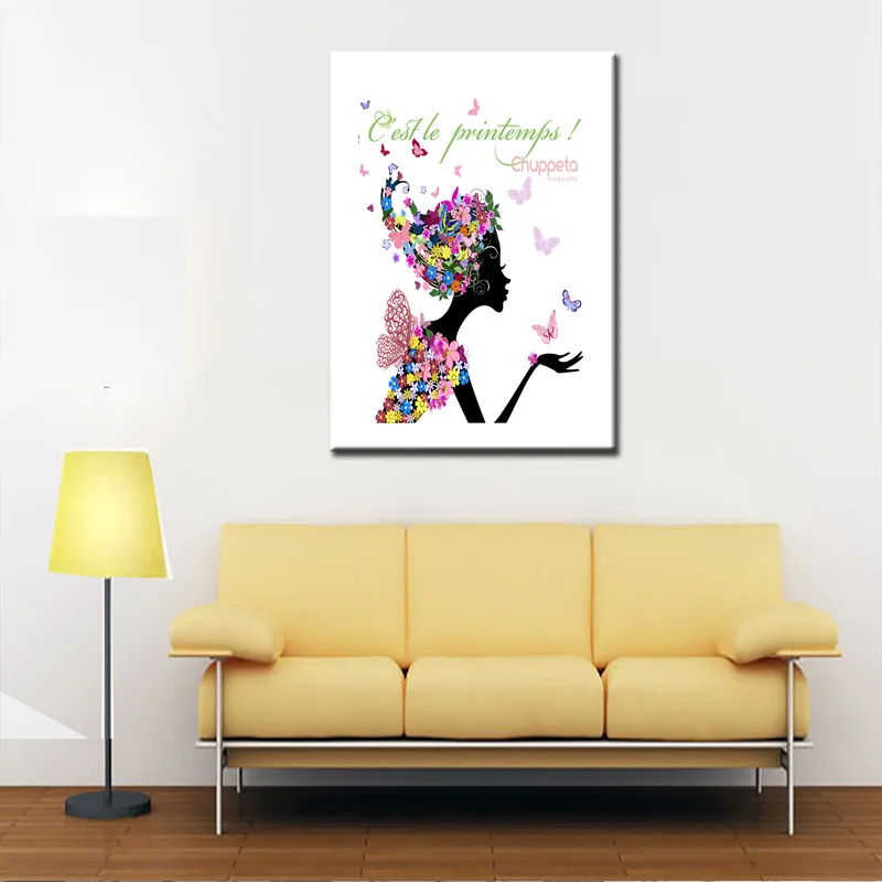 Micro Spray Black Angel Wing Painting Hotel Decoration Hanging Picture for Living Room Wall Art Cuadros Decoracion Dormitorio | Дом и сад