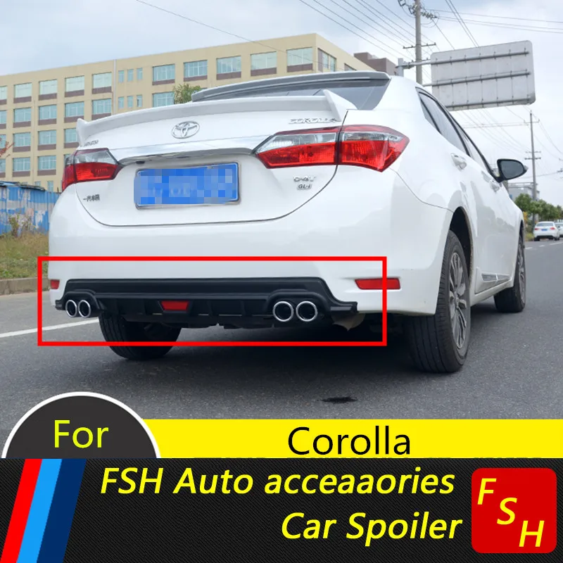 Для Toyota Corolla задний спойлер PP бампер диффузор защитные бамперы для 14 Body kit