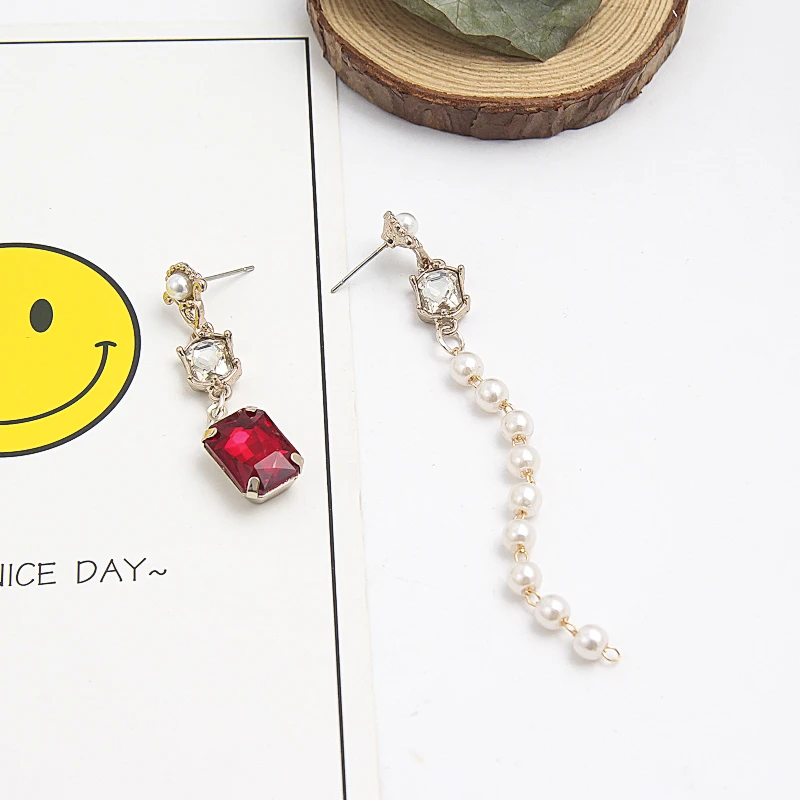 Новые модные корейские серьги ювелирные изделия Асимметричные Длинные