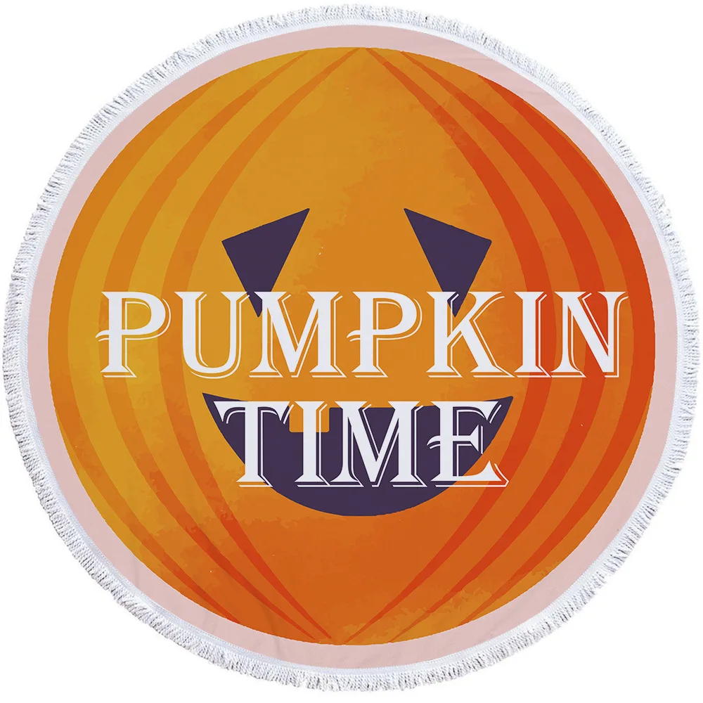 Круглое пляжное полотенце Helloween из микрофибры с кисточкой Круглый Гобелен для