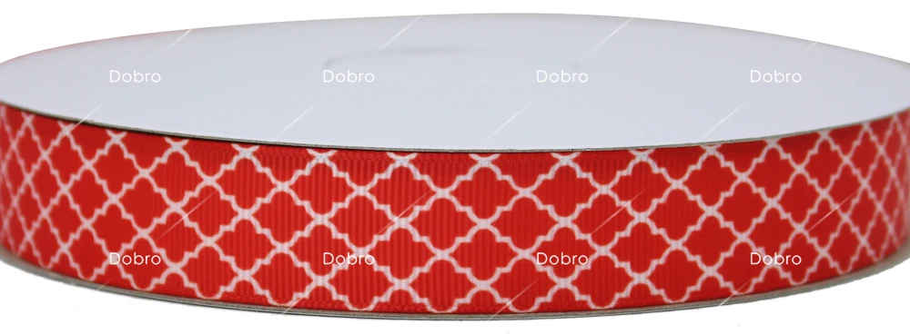 C0142 Red 11 вариантов сплошной цвет Quatrefoil узоры напечатанные корсажные ленты для волос DIY ремесло декорации вечеринки подарочная упаковка, 100 ярдов - Цвет: C0142 Red
