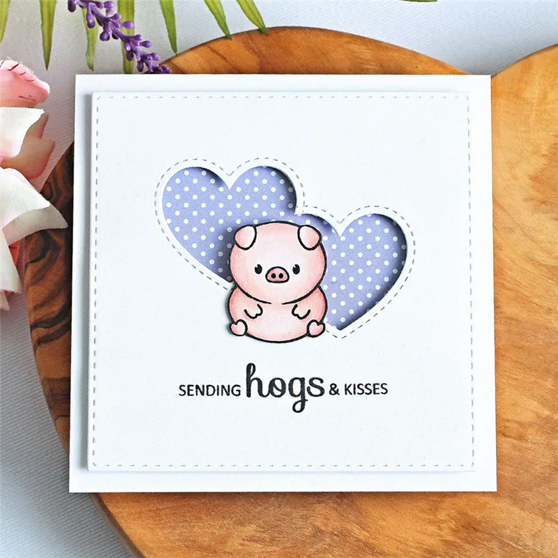 YaMinSanNiODie Cute Pig Animal Metal с прозрачной печатью DIY декоративное рельефное тиснение для