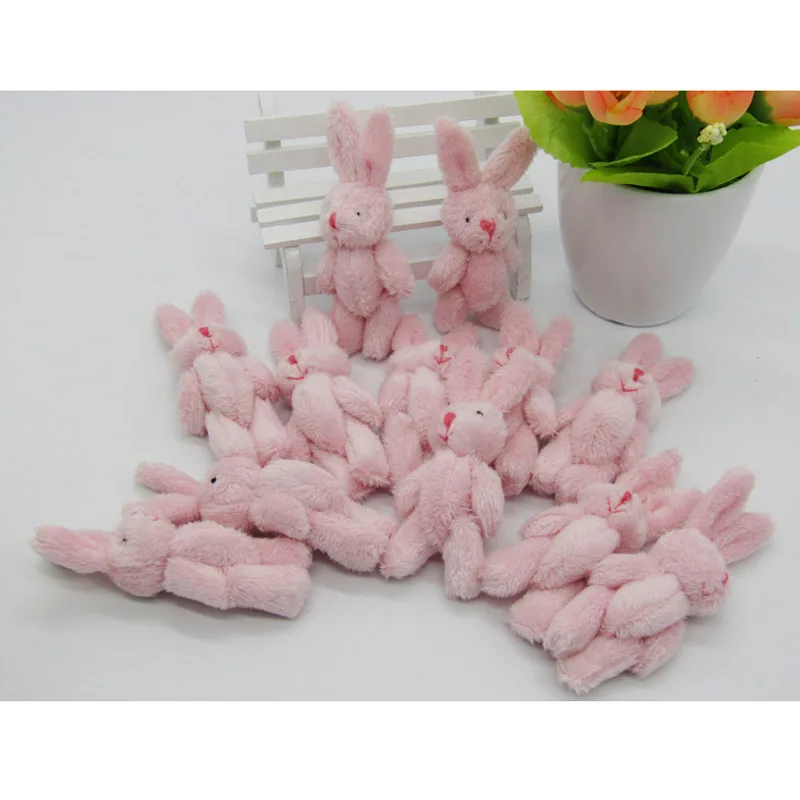 50Pcs/Lot Mini rabbit Stuffed Plush Toys 8cm Small pink Pendant Kids Birthday Gift Party Decor02602 | Игрушки и хобби
