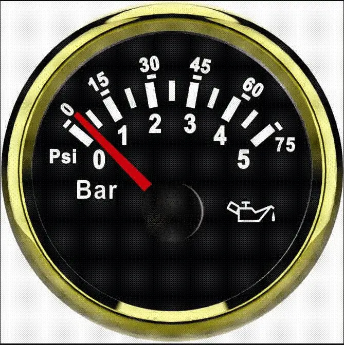12 В/24 В 2 1/16 &quot52 мм 0 75PSI 5bar масла Давление Gauge метр с Подсветка для diesel судно