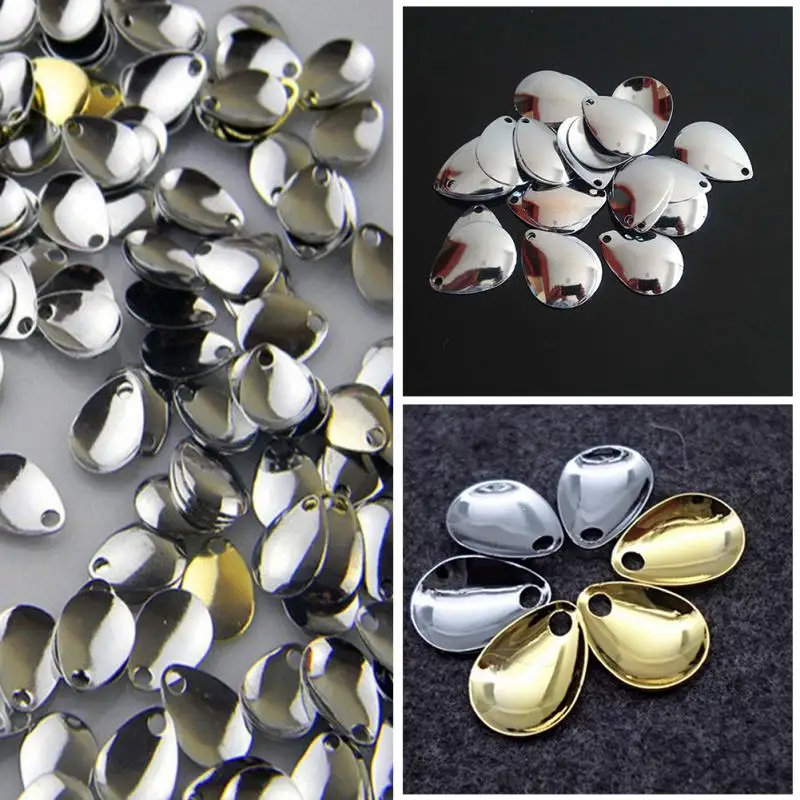 50 шт./лот Спиннер кольца лезвия гладкие никелевые ложки для снастей ремесло DIY