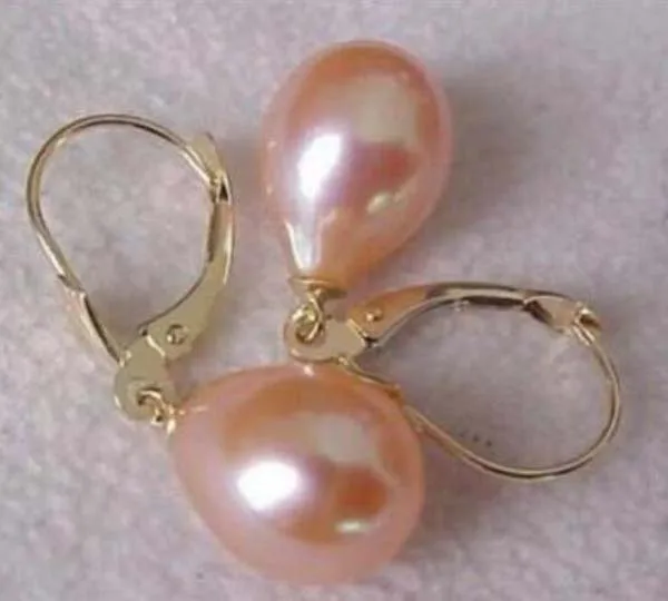 Новые серьги 9 10 мм AAA с жемчугом розового цвета из 14 каратного золота&gt