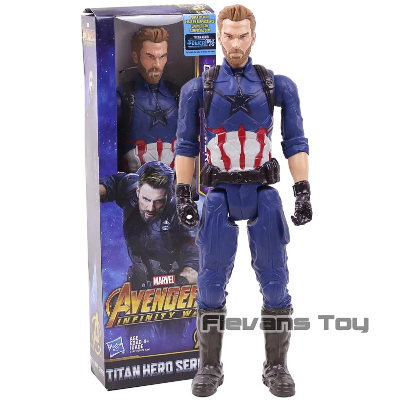 Captain b box Супергерои Marvel Мстители танос Черная пантера Капитан Америка Тор Железный человек паук халкбастер Халк фигурка 1" 30 см - Цвет: Captain b box