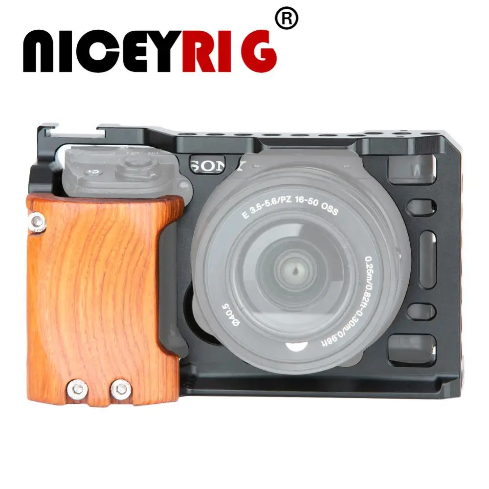 Niceyrig 6400 6500 клетка для камеры комплект для sony A6500 камера с деревянной ручкой крепление A6400 A6500 клетка стабилизатор