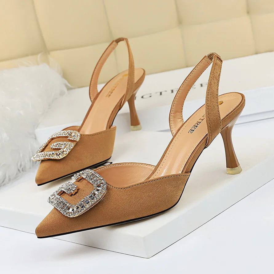 

Women Pumps New Women Sandals Sexy High Heels Suede Women Shoes High Heel Women Wedding Shoes Crystal Kitten Heels Stiletto