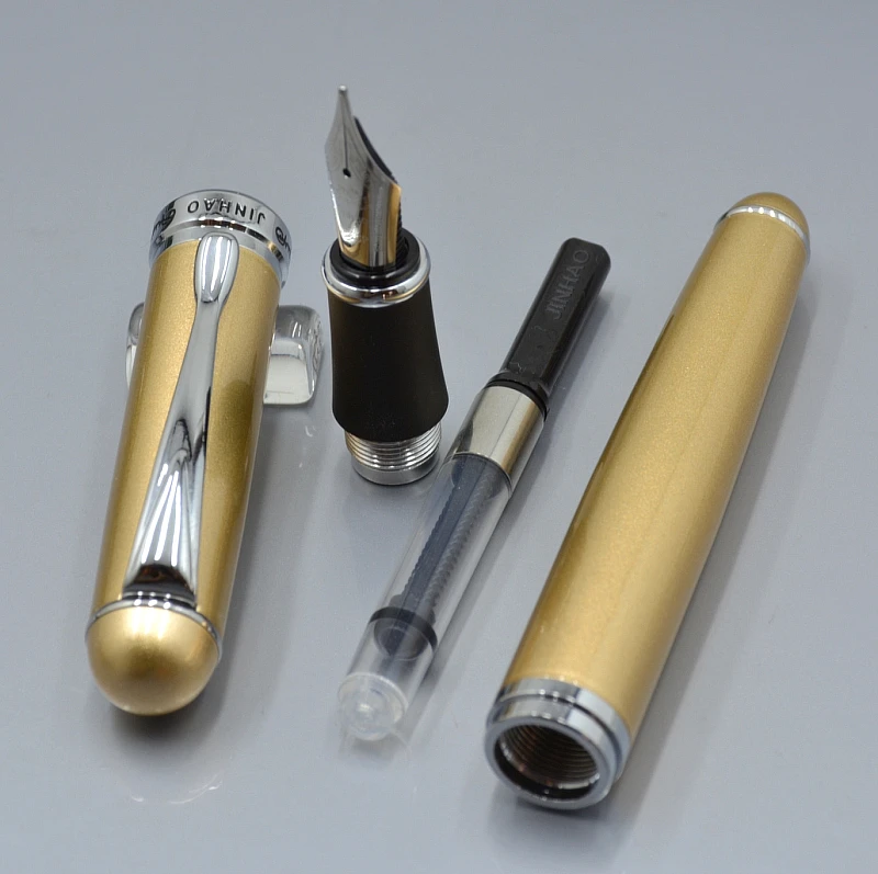 JINHAO X750 перьевая ручка золотого цвета шампанского с 0 7 наконечником школьные