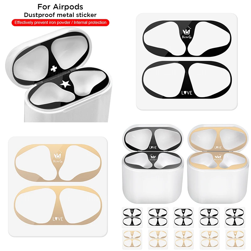 

Защитная Наклейка для наушников Apple AirPods 2 с металлическим покрытием и защитой от пыли и царапин