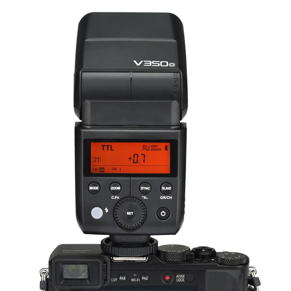Вспышка для камеры Godox Mini Li Ion TTL V350O HSS 1/8000s GN36 0 1 s ~ 7 с перезаряжаемым устройством +