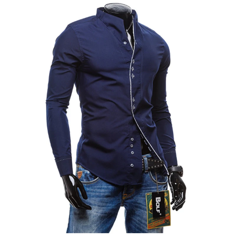 Мужская рубашка с длинными рукавами 2018 брендовые рубашки мужские повседневные