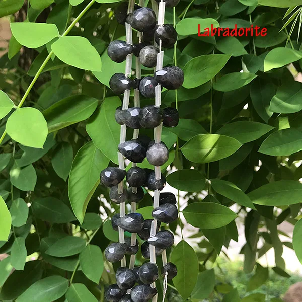 Полная цепочка граненый природы Amethys t розово-strawbeey Lapis Lazuli кварцевые Хрустальные Бусины, форма капли 10x15 мм свободные 5A ювелирные изделия из бисера - Цвет: Labradorite