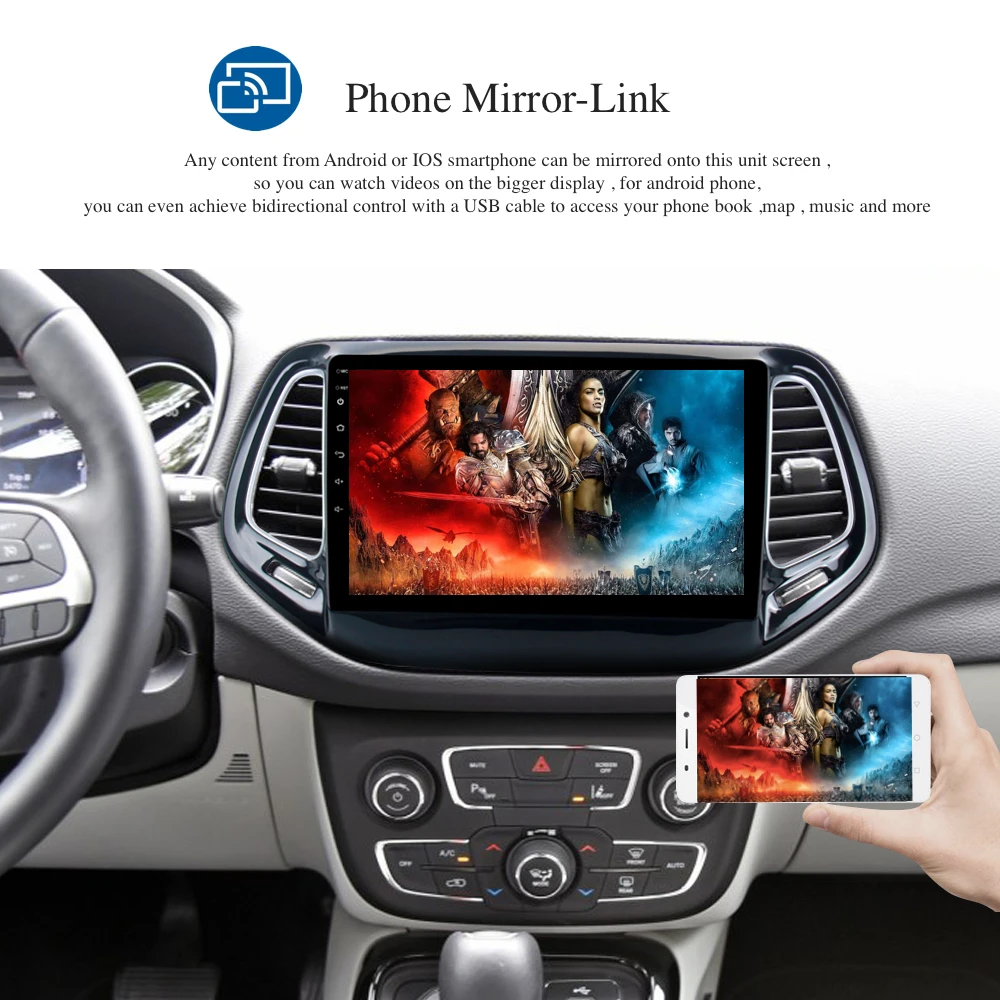 Android 8 0/7 1 2 din Автомобильный dvd-плеер для Jeep Compass 2017 2018 8-ядерный IPS экран 4 Гб Ram + 32 ГБ