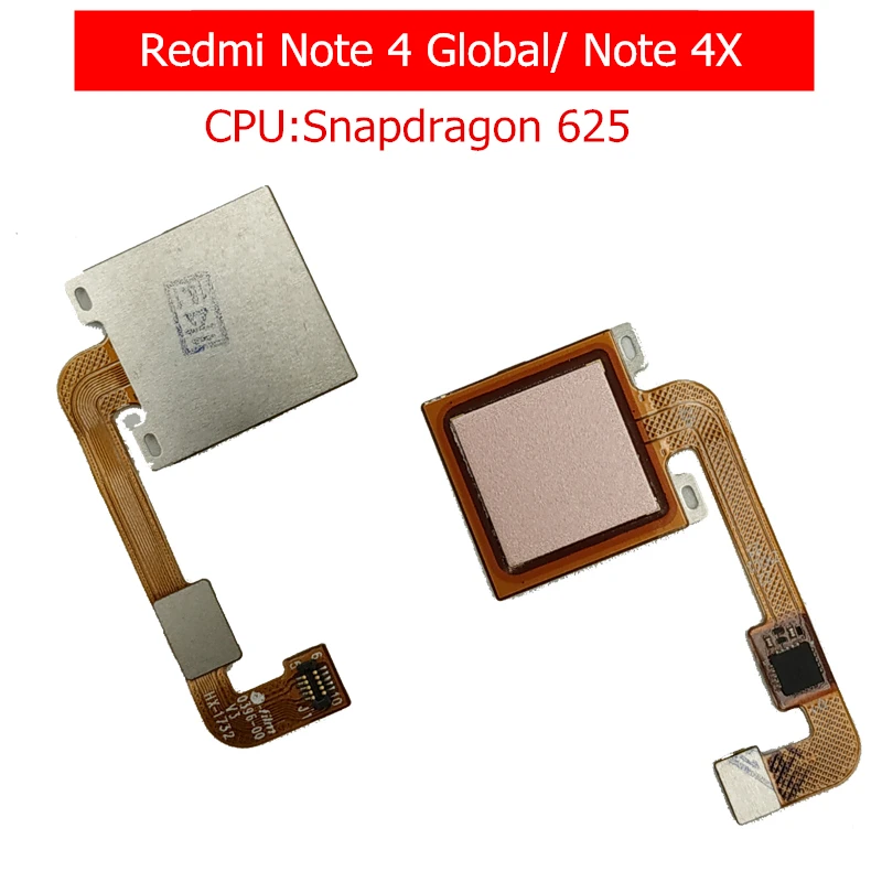 Для Xiaomi Redmi Note 4 Global/Note 4X сканер отпечатков пальцев гибкий кабель сенсорный датчик ID Кнопка возврата ленты запчасти