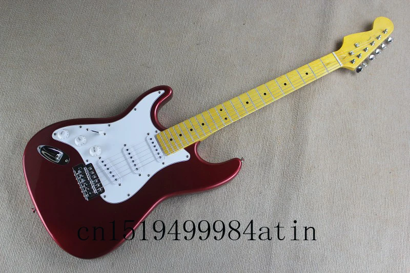 Бесплатная доставка Custom Shop ST Страт Stratocaster Красный Электрогитары с 3 пикапы левша