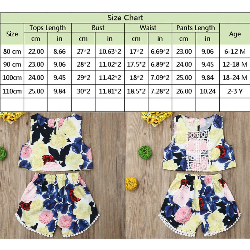Комплект летней одежды для маленьких девочек Повседневная летняя одежда из 2