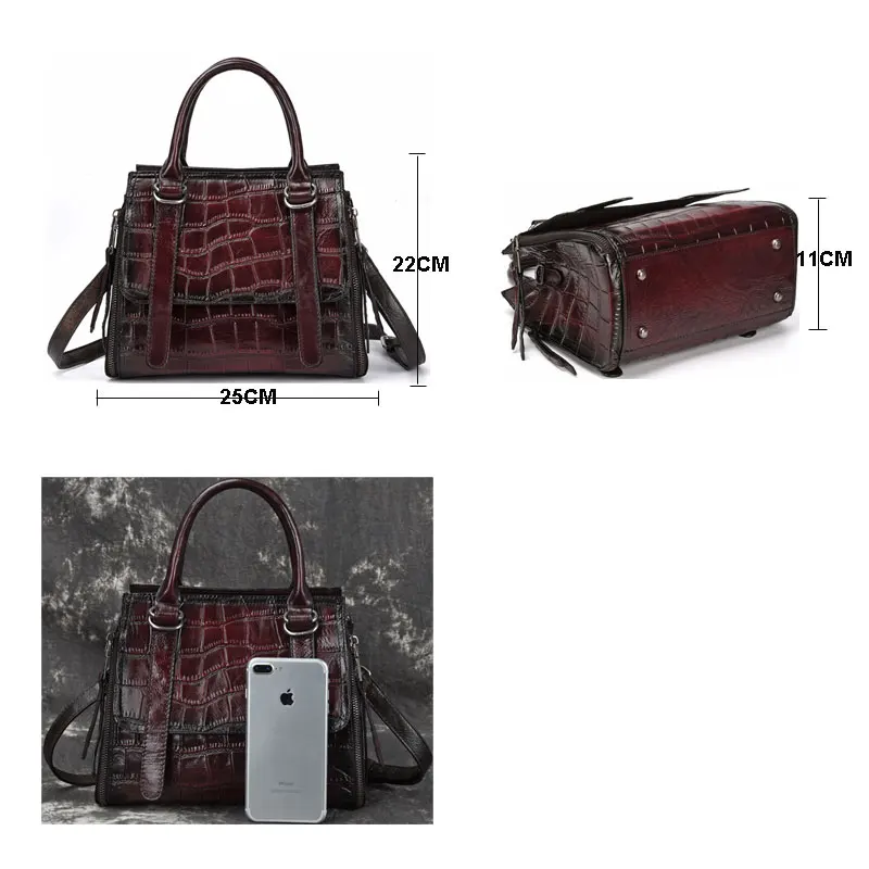 ESUFEIR Сумки женские из натуральной кожи винтажный бренд каменный узор сумка через