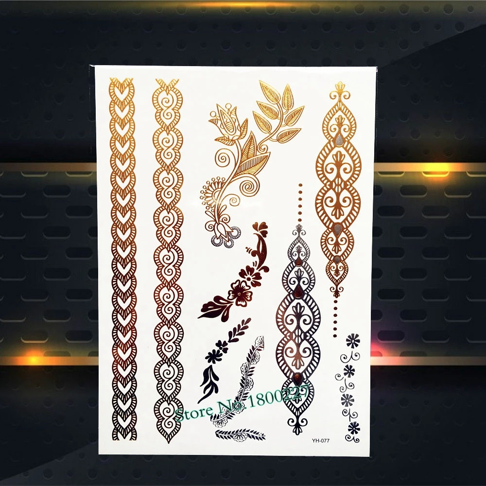 1 шт. золотая металлическая татуировка крылья ангела перо сердце алмаз дизайн