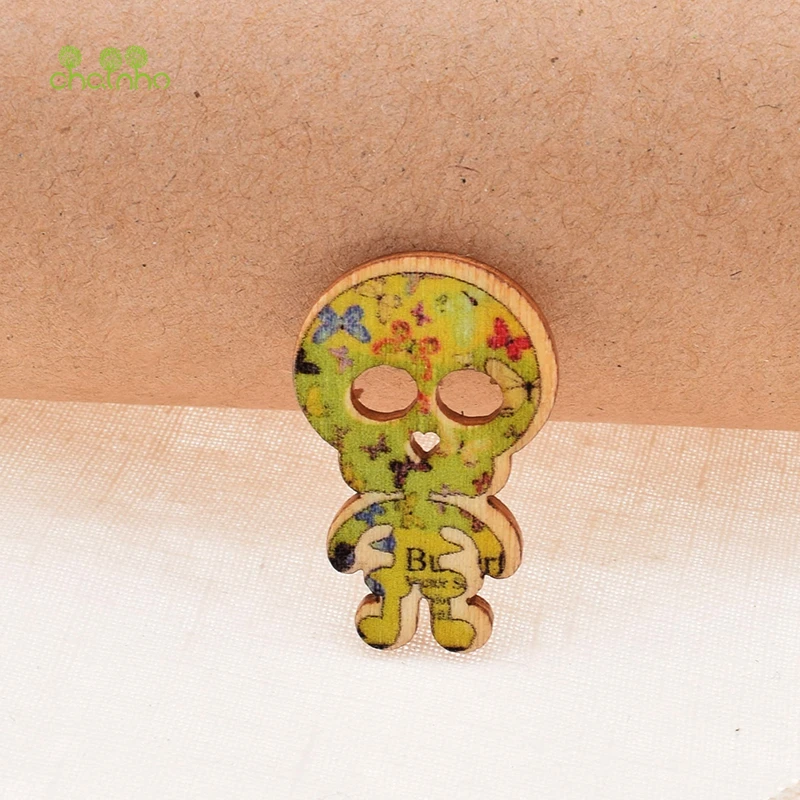 Смешанная 3 деревянная кнопка с отверстиями для самостоятельного скрапбукинга