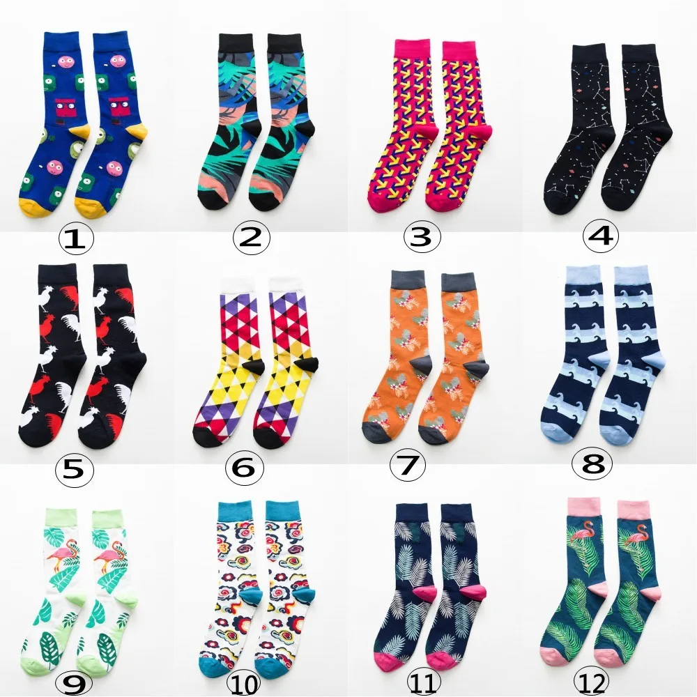 5 пар модные мужские носки хлопковые высокие размер 41 46 уличная одежда Хип для