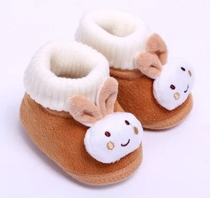 Детская обувь без шнуровки с объемным рисунком кролик милые туфли из флока для