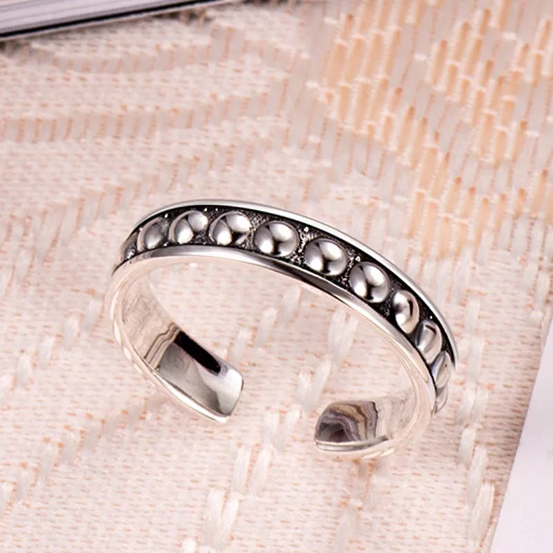 Красный Регулируемый Размеры кольца для Винтаж панк браслет из чистого 925 пробы