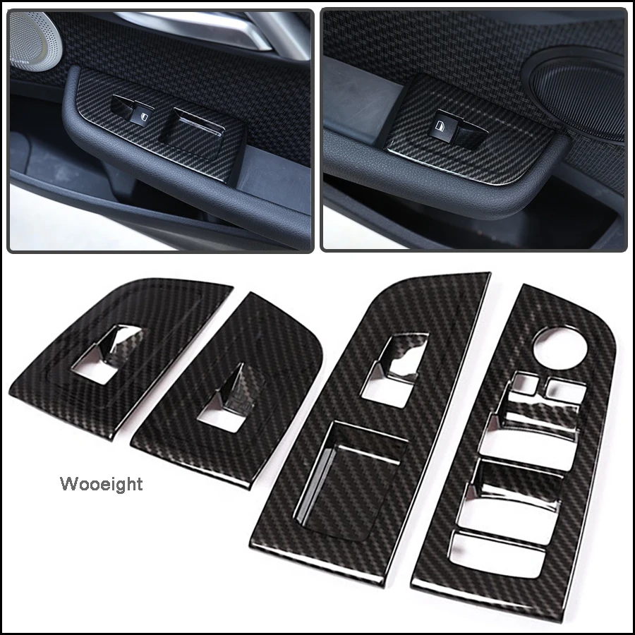 

Wooeight 4Pcs Car Window Switch Lift Button Frame Cover Trim Fit For BMW 1 Series Sedan 2017 2018 2019 Car Interior Accessories