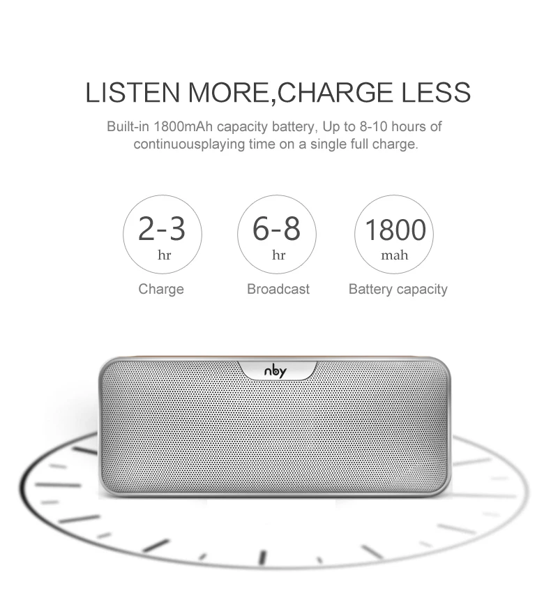 NBY 3040 портативный Bluetooth динамик беспроводной динамик s со стереозвуком и усиленным басом Встроенный микрофон TF карта для ноутбука телефона