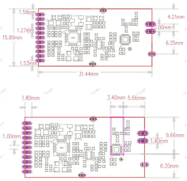 2 шт./лот RF2401F27-26dBm 2,4 ГГц nrf24l01+ модуль 400 МВт 2,4g nrf24l01 pa Модуль lnа