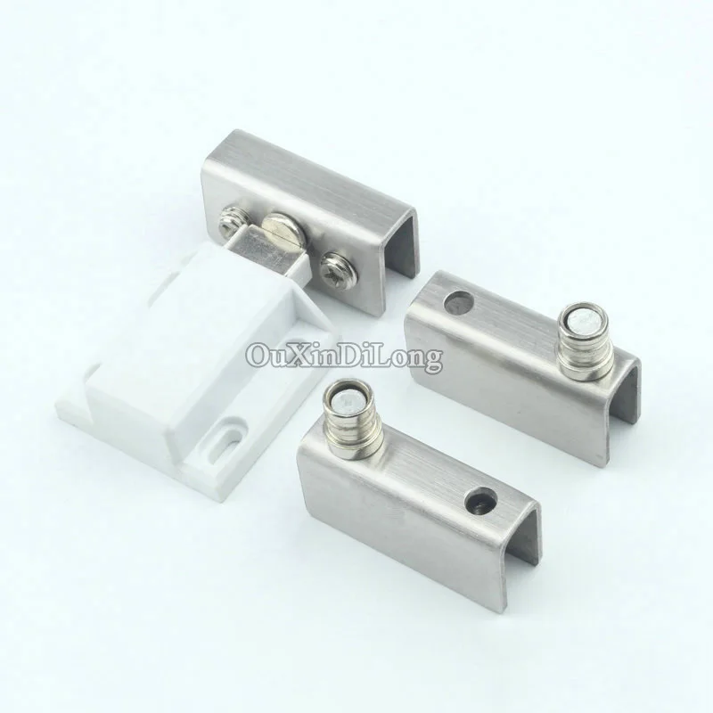 

4Sets Stainless Steel Single/Double Door Glass Cabinet Hinges with Door Catches,Showcase Display Cabinet Hinges,for 5~8mm Glass
