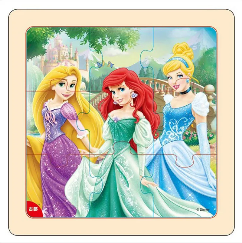 Горячая disney головоломки Минни Мышь София замороженная Утка Дональд интересные Обучающие деревянные развивающие игрушки для детей, подарок, 9/16 шт