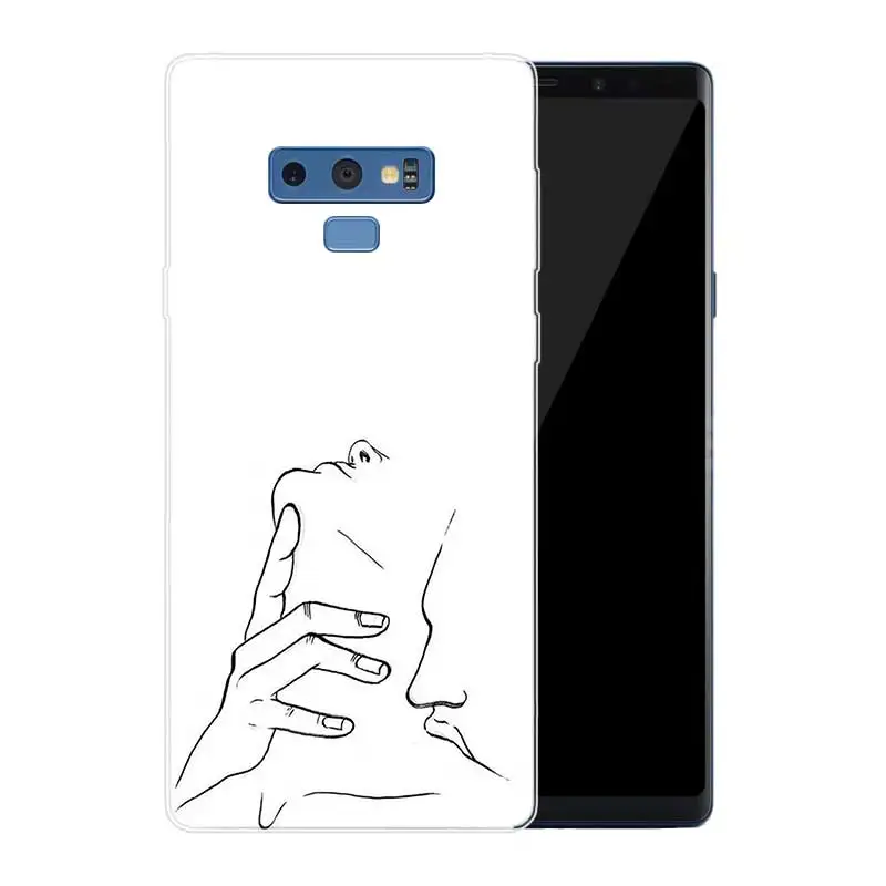 FGHGF Sketch Couple Transparent Soft Print Hull Shell Case For Samsung Galaxy Note 8 9 5 4 3 C5 C7 C8 C9 Cover Coque |