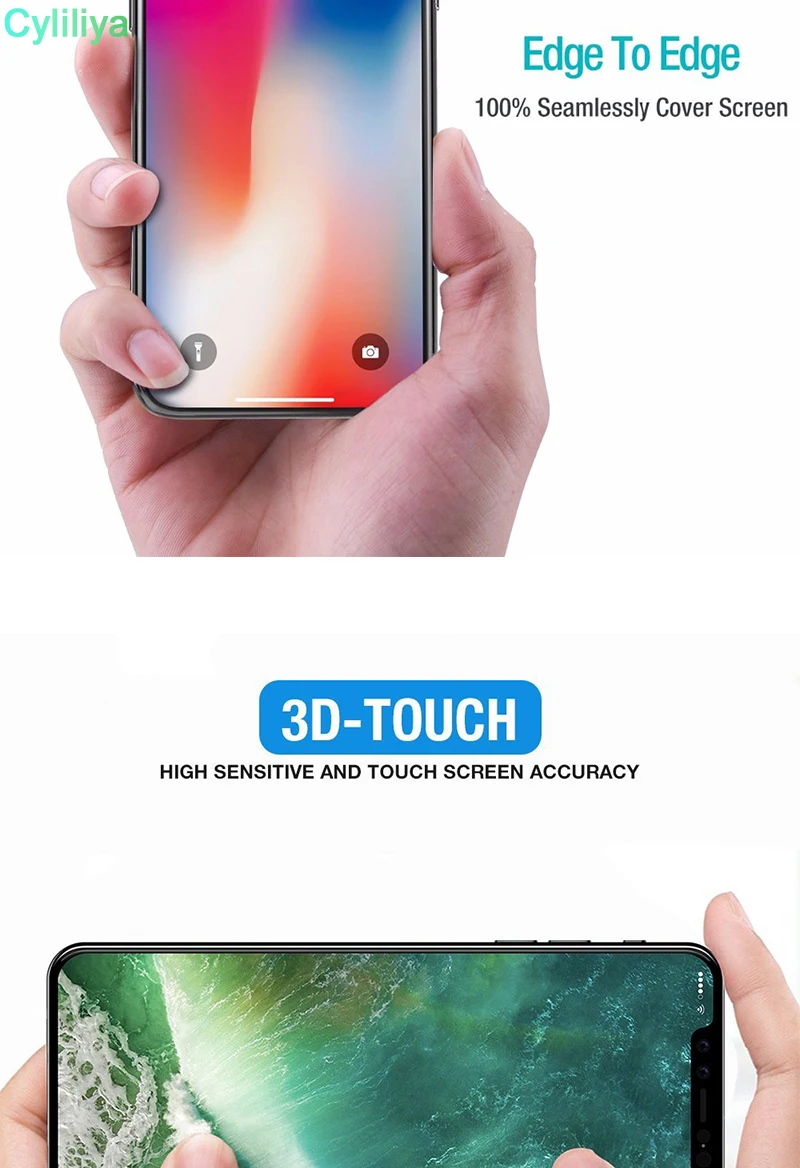 3D Titanium Alloy Frame Tempered Glass For Iphone X 5.8inch Screen Protector Full Cover Protective Film Front &amp Back 50pcs/lot |