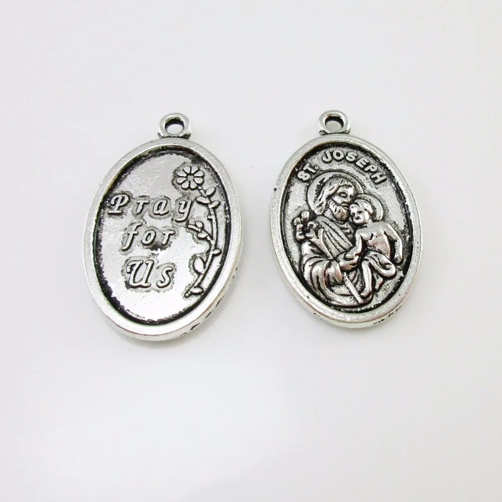 100 шт святого Иосифа молитвы за нас религиозная медаль кулон | Украшения и