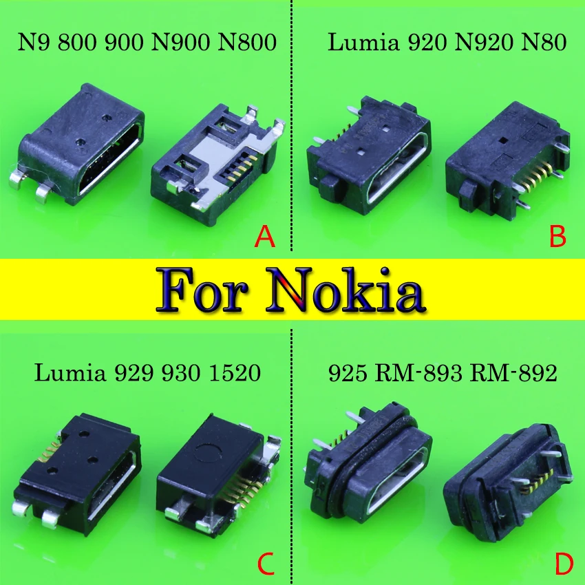 Новый Micro USB разъем для NOKIA N9 lumia 800 900 N900 N800/920 N920 N80/929 930 1520/925 зарядное устройство док - Фото №1