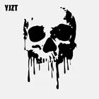 YJZT 10,9 см * 16,5 см кровавый капельный череп, Виниловая наклейка, автомобильная наклейка, черныйсеребристый цвет