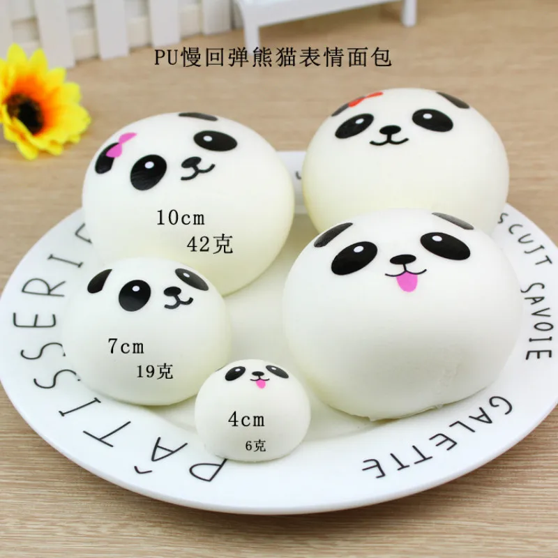 Медленный отскок 4 см Panda Bun Expression маленький красочный и белый хлеб пенящаяся Экструзионная игрушка батут для детей Забавная детская игрушка для снятия стресса